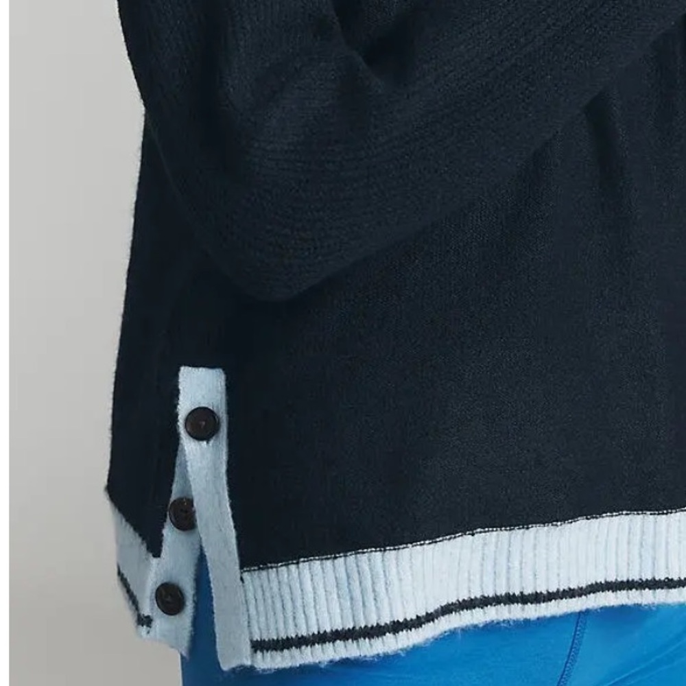 Anthropologie Sundry Amour Graphic Sweater Navy & Powder Blue XS NWT Brand New! - Picture 4 of 8